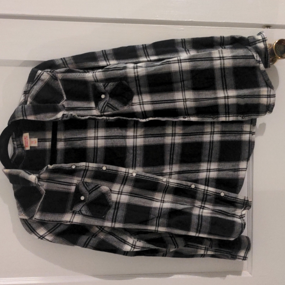 Black and White Flannel Shirt